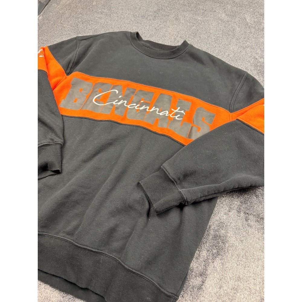 NFL Ultra Game Cincinnati Bengals Sweatshirt‎ Mens Medium Black Orange Crewneck